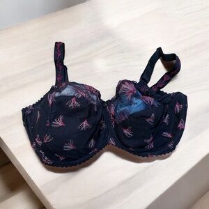 Prima Donna Black and Pink Full-Coverage Bra